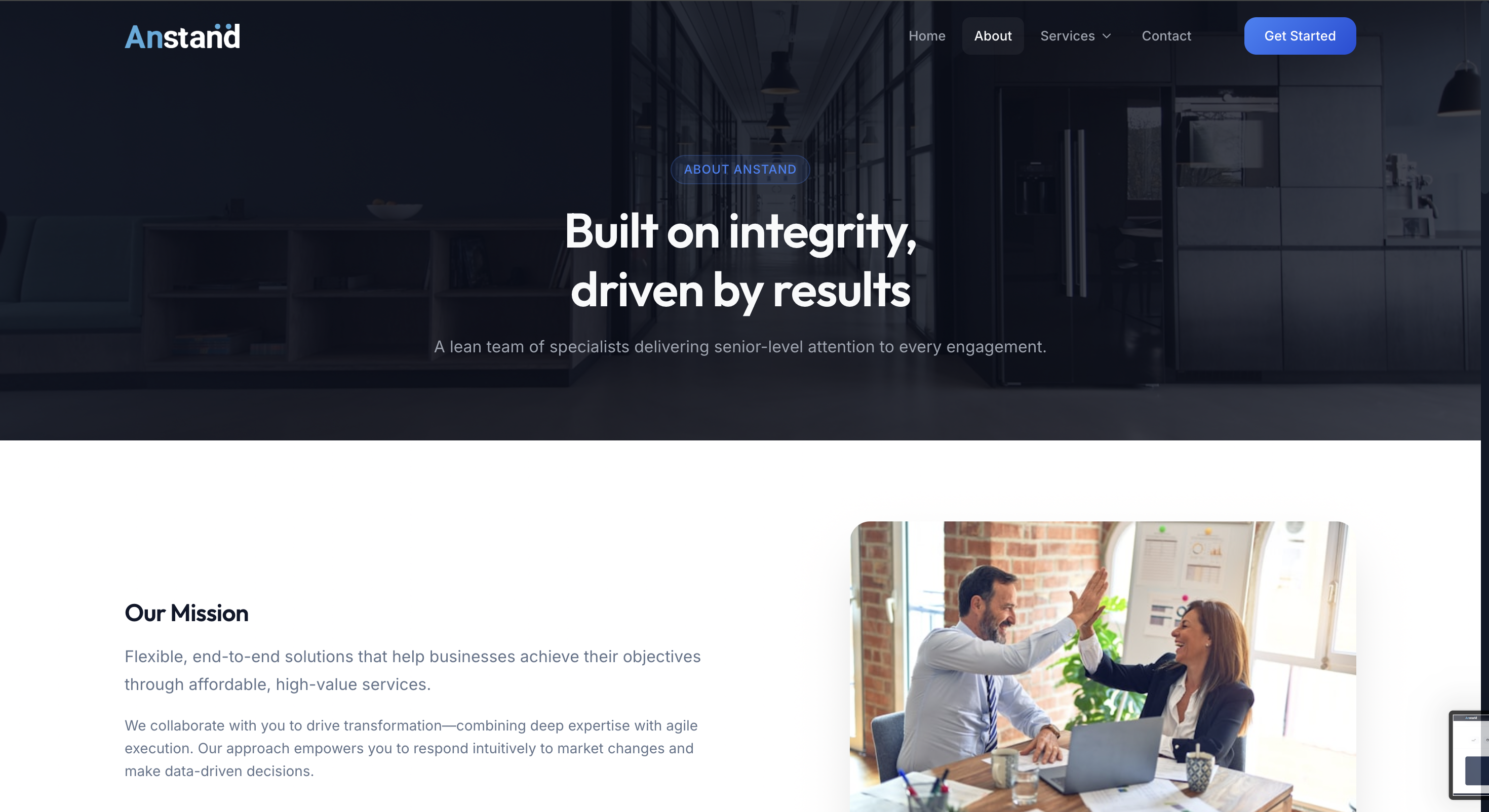 Anstand Analytics screen 2