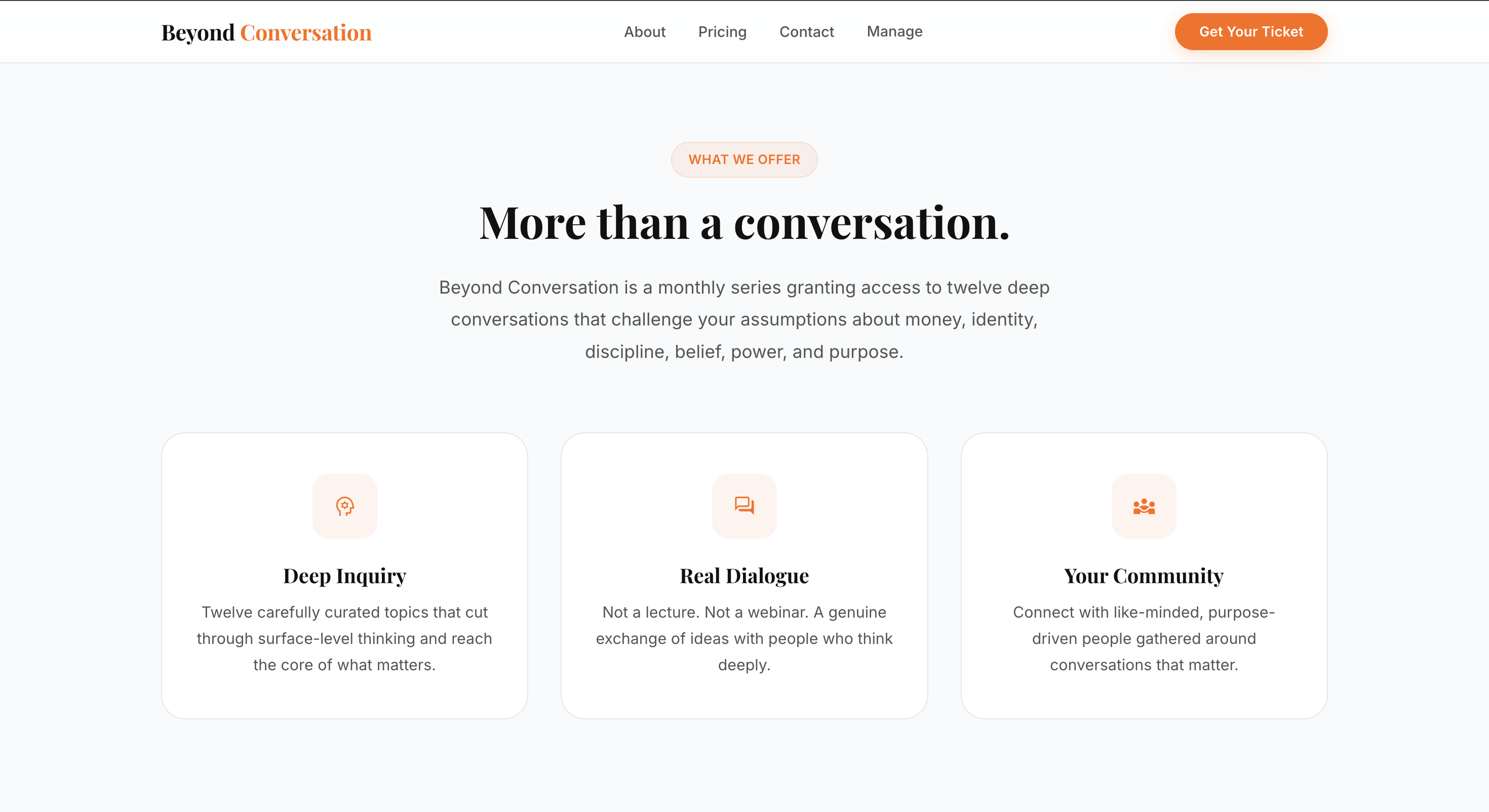Beyond Conversation screen 2