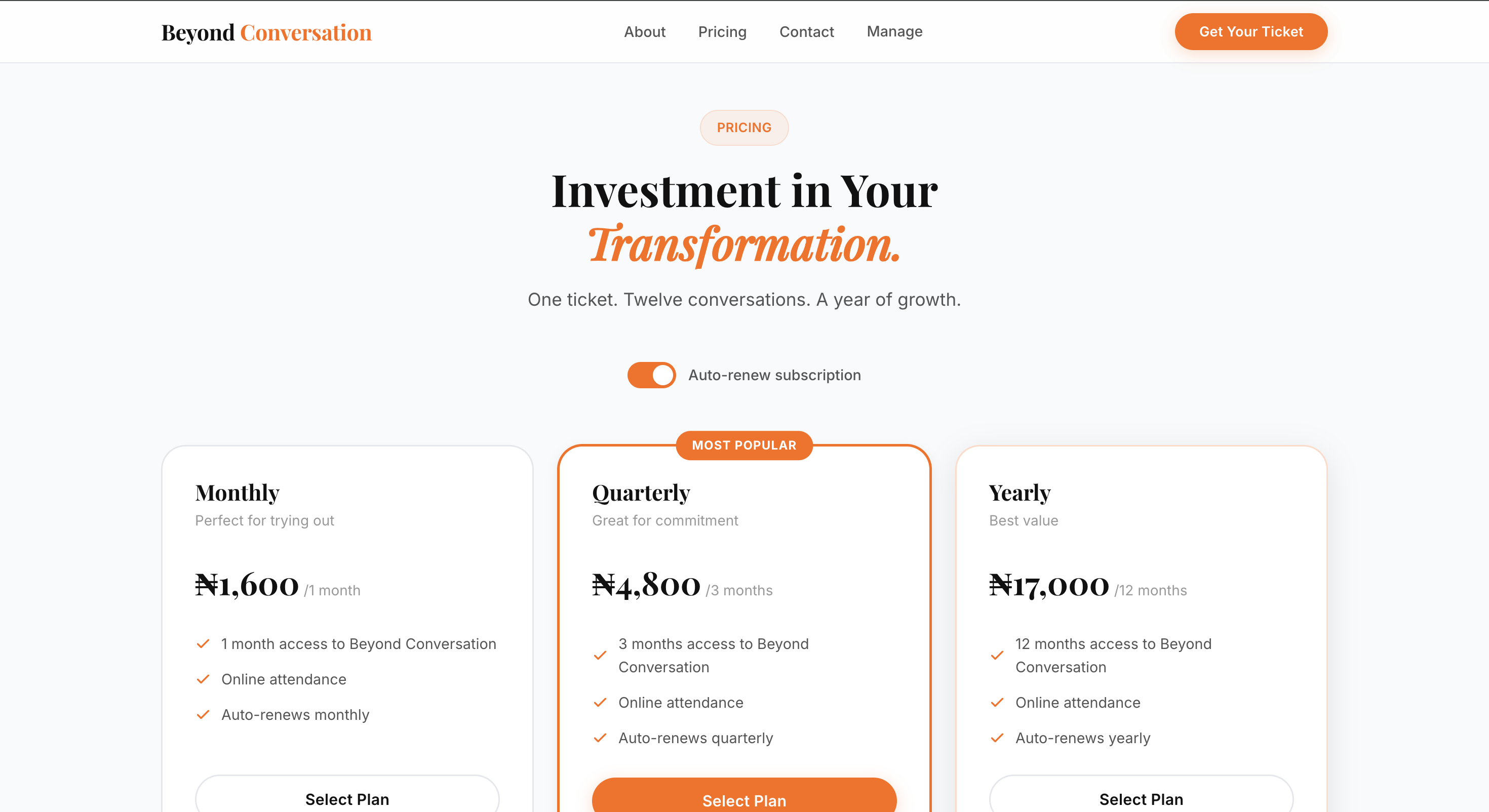 Beyond Conversation screen 3